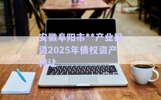 安徽阜陽市**產(chǎn)業(yè)投資2025年債權資產(chǎn)轉讓